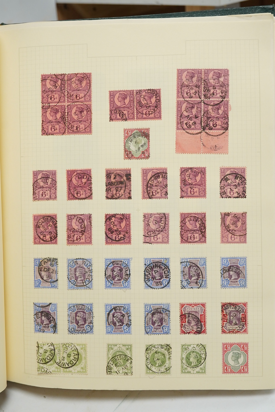 Three Edwardian and later stamp albums, The Grafton Stamp Album, containing a good selection of British stamps from 1841 to 1978, including Two Pence blue, 1840s/50s Penny Reds, Victoria Army Official, a substantial run
